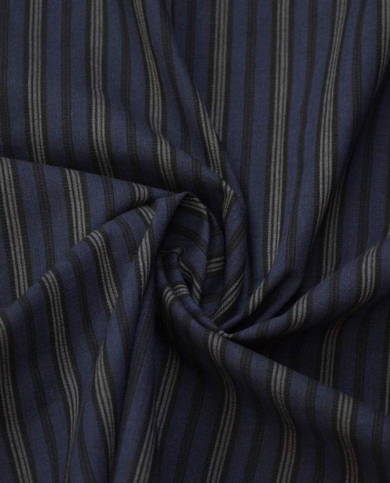 Ткань Хлопок Костюмно-рубашечный 1667 цвет синий в полоску картинка