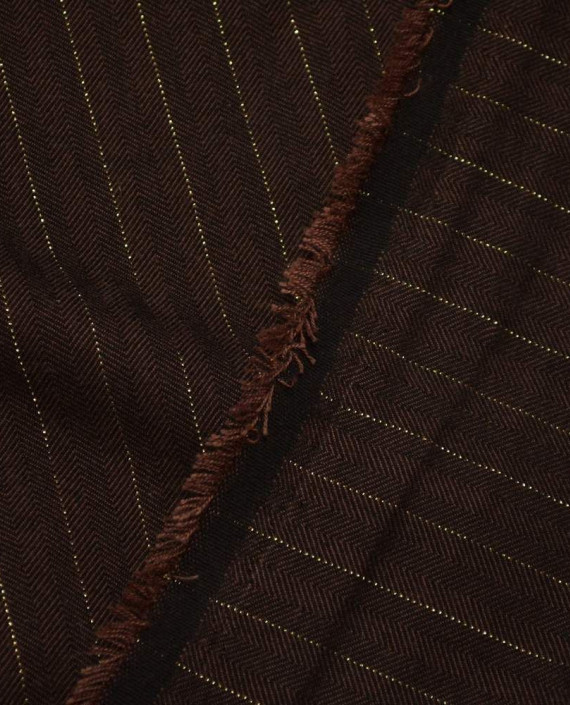 Ткань Хлопок Костюмный 1671 цвет коричневый в полоску картинка 2
