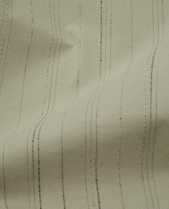 Ткань Хлопок Костюмный 1672 цвет бежевый в полоску картинка