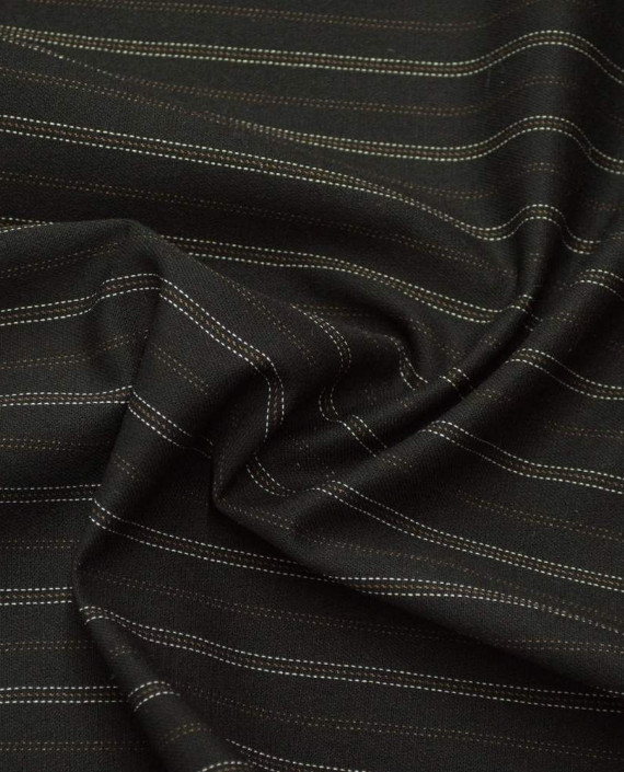 Ткань Хлопок Костюмный 1673 цвет коричневый в полоску картинка