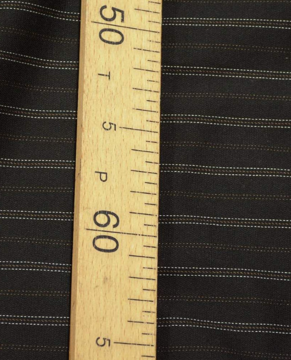 Ткань Хлопок Костюмный 1673 цвет коричневый в полоску картинка 2