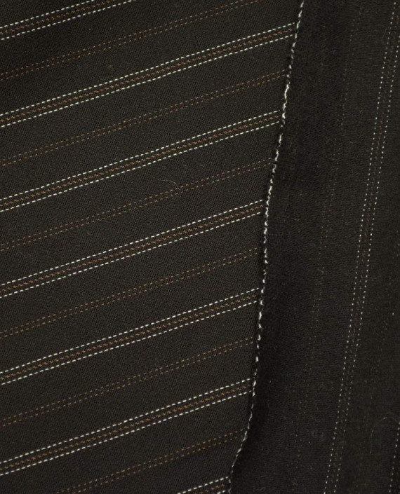 Ткань Хлопок Костюмный 1673 цвет коричневый в полоску картинка 1