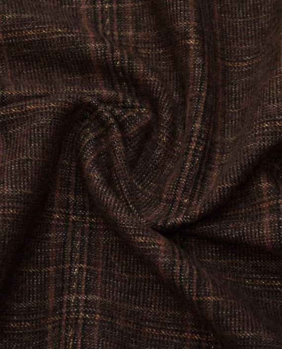 Ткань Хлопок Костюмный 1682 цвет коричневый в клетку картинка