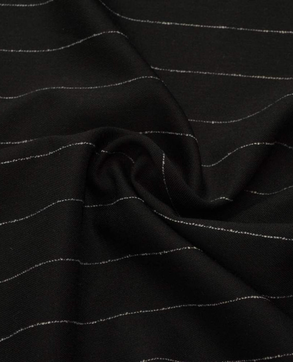 Ткань Хлопок Костюмный 1688 цвет черный в полоску картинка
