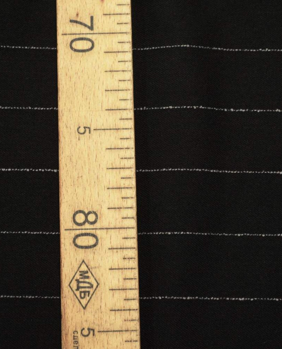 Ткань Хлопок Костюмный 1688 цвет черный в полоску картинка 2