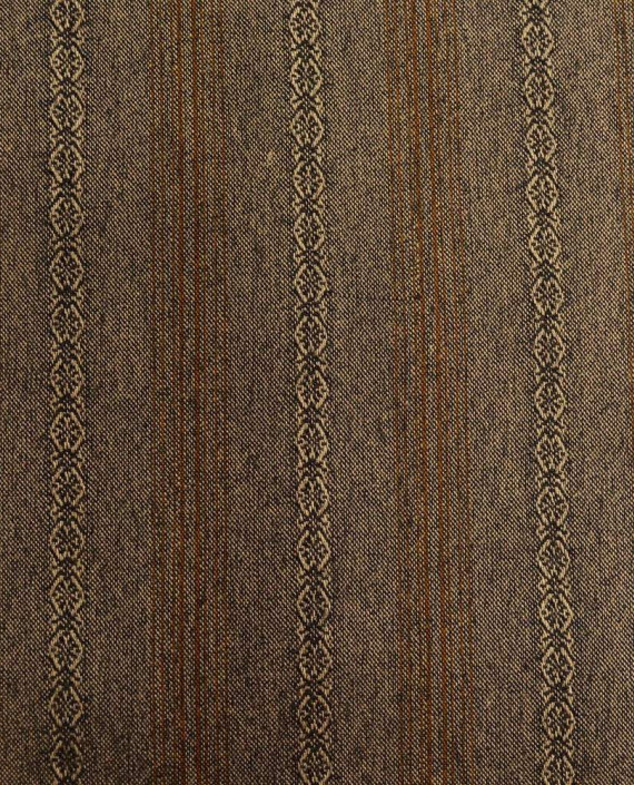 Ткань Хлопок Костюмный 1663 цвет коричневый в полоску картинка