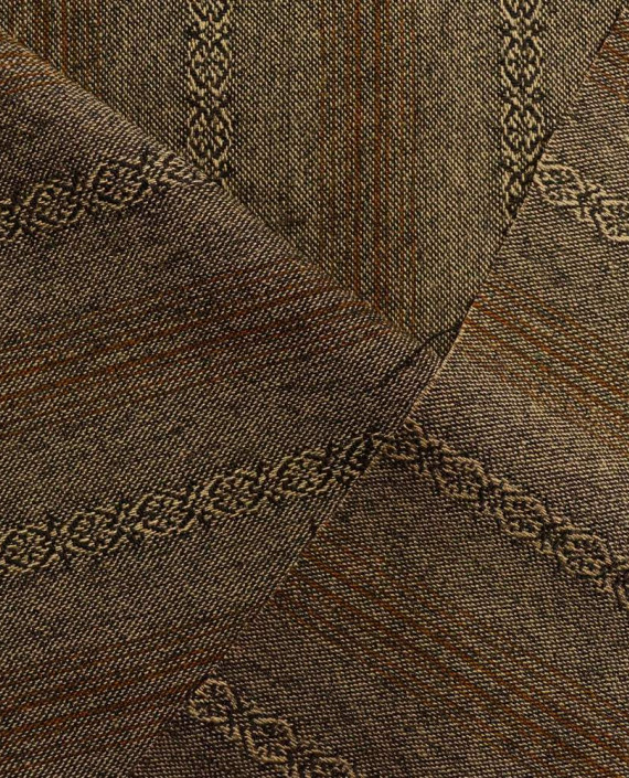 Ткань Хлопок Костюмный 1663 цвет коричневый в полоску картинка 1