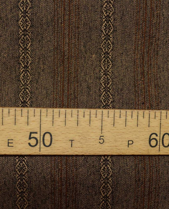 Ткань Хлопок Костюмный 1663 цвет коричневый в полоску картинка 2