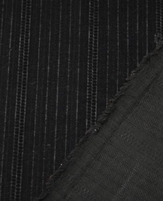 Ткань Хлопок Костюмный 1708 цвет черный в полоску картинка 1