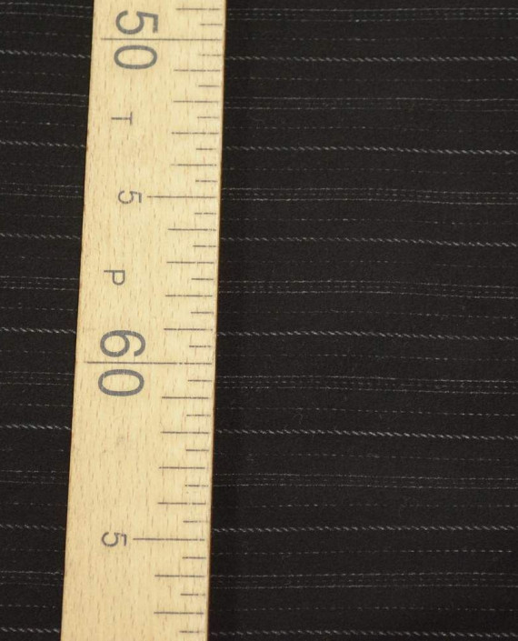 Ткань Хлопок Костюмный 1695 цвет черный в полоску картинка 2