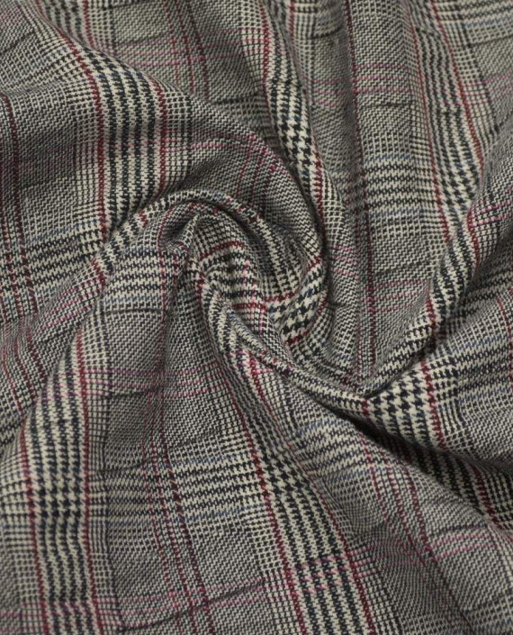 Ткань Хлопок Костюмный 1710 цвет серый в клетку картинка