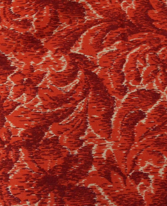Ткань Хлопок Костюмный 1772 цвет красный цветочный картинка