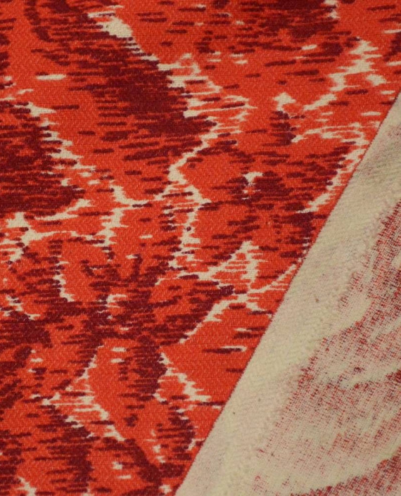 Ткань Хлопок Костюмный 1772 цвет красный цветочный картинка 1