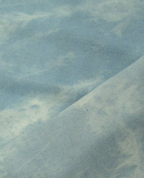 Ткань Хлопок Костюмно-рубашечный 1776 цвет голубой абстрактный картинка 1