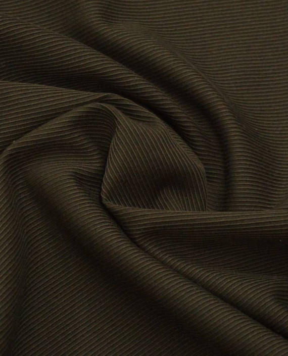 Ткань Хлопок Костюмный 1809 цвет коричневый в полоску картинка