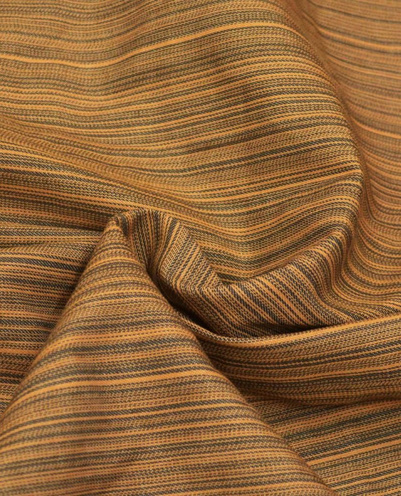 Ткань Хлопок Костюмный 1832 цвет оранжевый в полоску картинка
