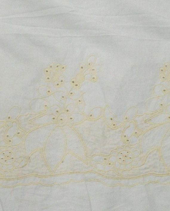 Ткань Хлопок Шитье 1835 цвет белый цветочный картинка