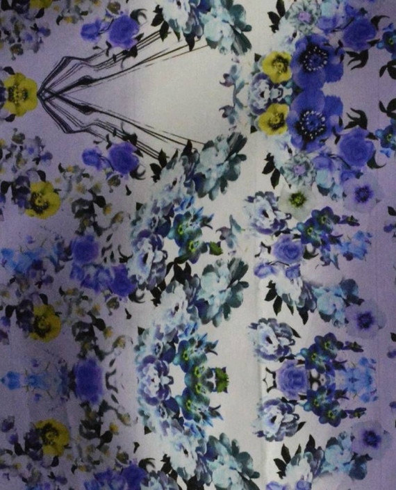 Ткань Хлопок Костюмный Купон 1868 цвет разноцветный цветочный картинка