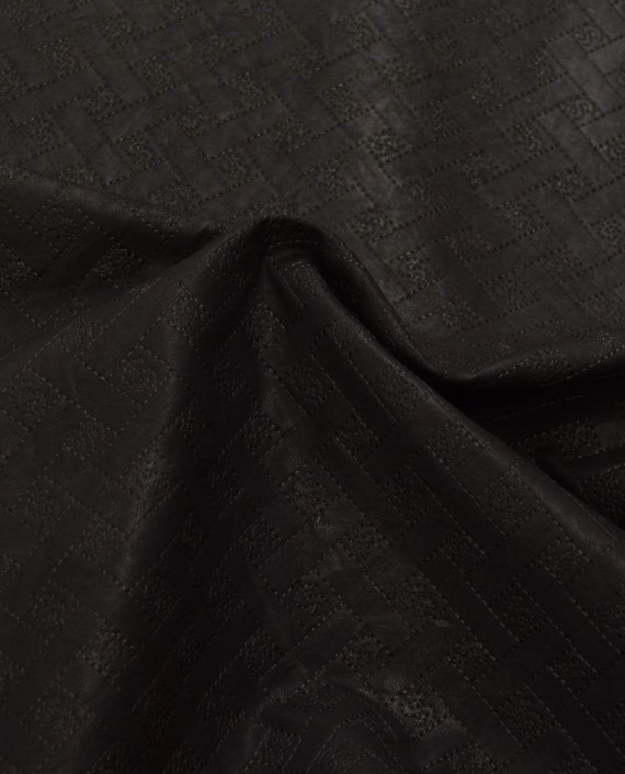 Ткань Кожа Искусственная 326 цвет черный картинка