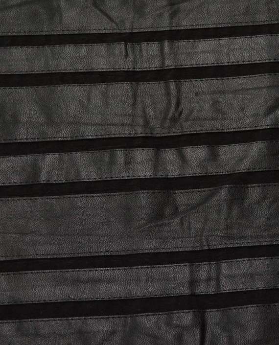 Ткань Кожа Искусственная 328 цвет серый в полоску картинка