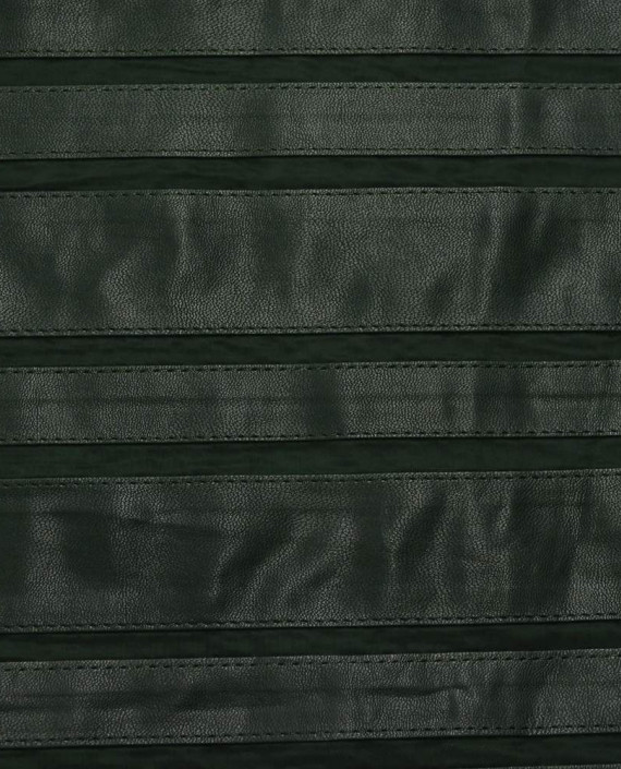 Ткань Кожа Искусственная 330 цвет зеленый в полоску картинка