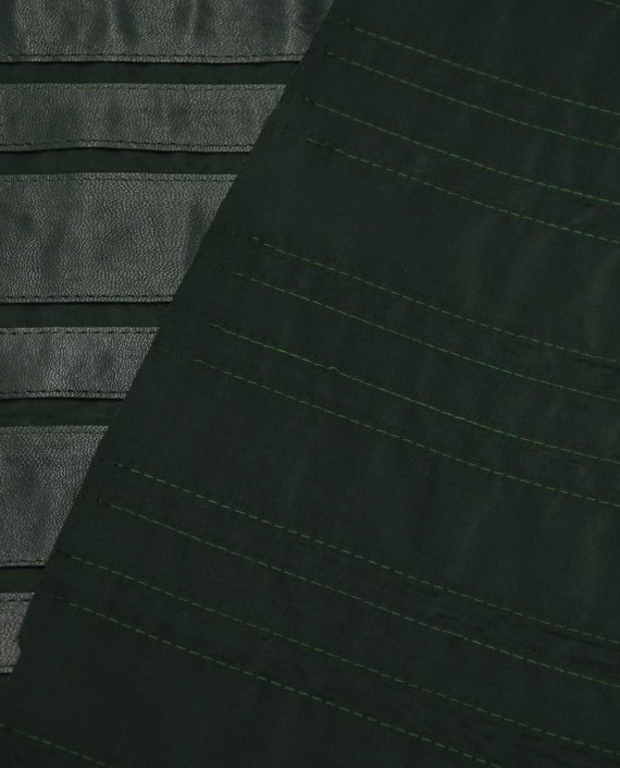 Ткань Кожа Искусственная 330 цвет зеленый в полоску картинка 1