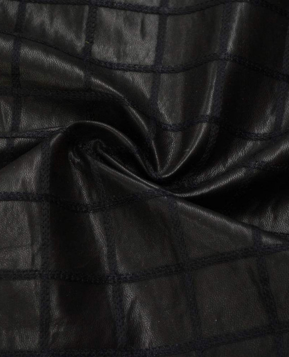 Ткань Кожа Искусственная 335 цвет черный гусиная лапка картинка