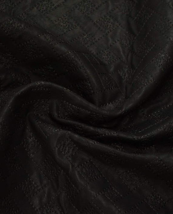 Ткань Кожа Искусственная 337 цвет черный абстрактный картинка