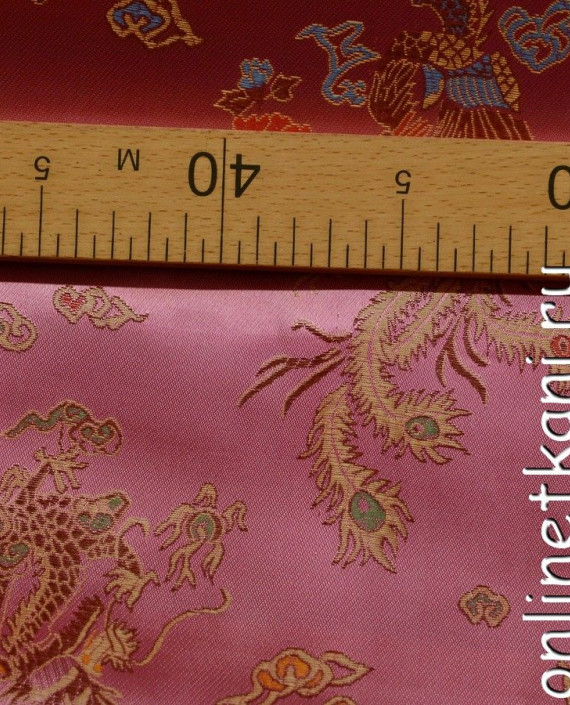 Ткань Китайский шелк  0070 цвет розовый цветочный картинка 2