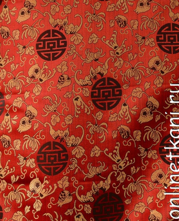 Ткань Китайский шелк  0080 цвет красный абстрактный картинка