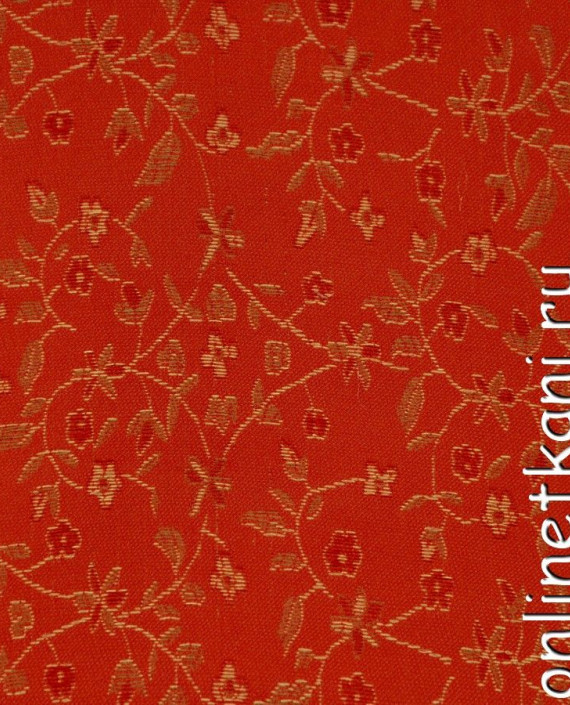 Ткань Китайский шелк  0081 цвет красный цветочный картинка
