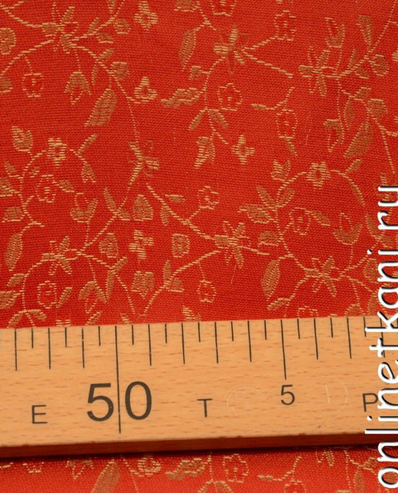 Ткань Китайский шелк  0081 цвет красный цветочный картинка 1