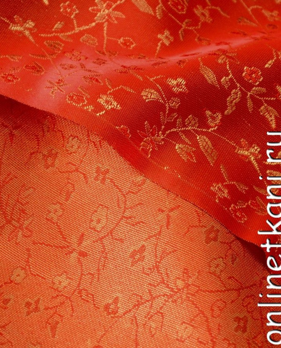 Ткань Китайский шелк  0081 цвет красный цветочный картинка 2