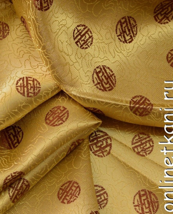 Ткань Китайский шелк  0082 цвет желтый абстрактный картинка