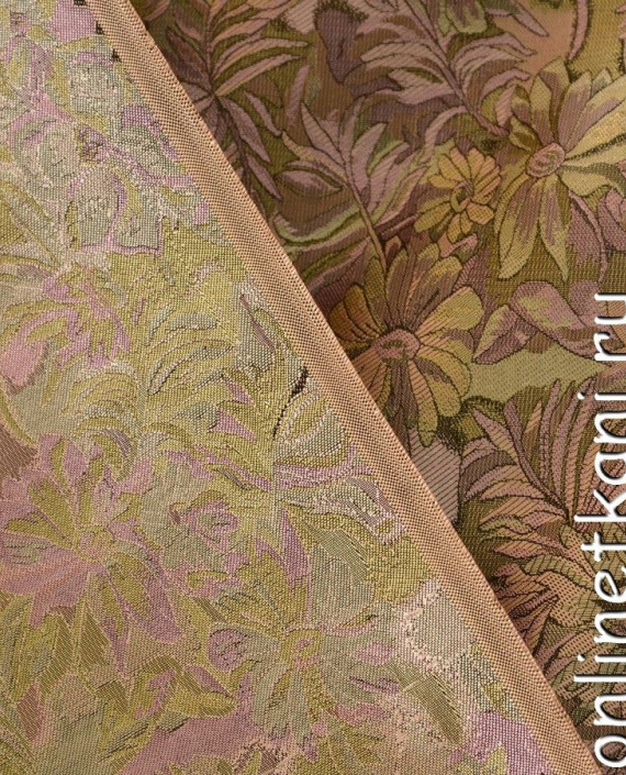 Ткань Китайский шелк  0085 цвет бежевый цветочный картинка 1