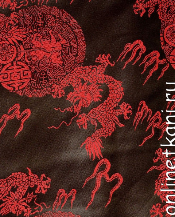Ткань Китайский шелк  0086 цвет черный абстрактный картинка