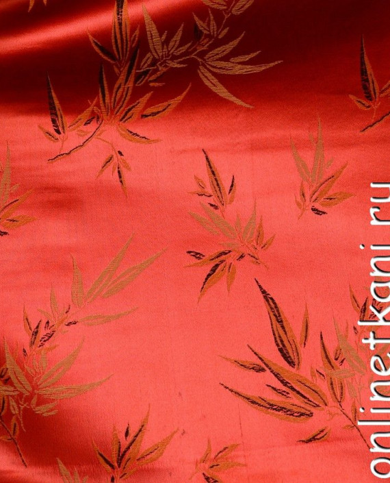 Ткань Китайский шелк  0088 цвет красный цветочный картинка