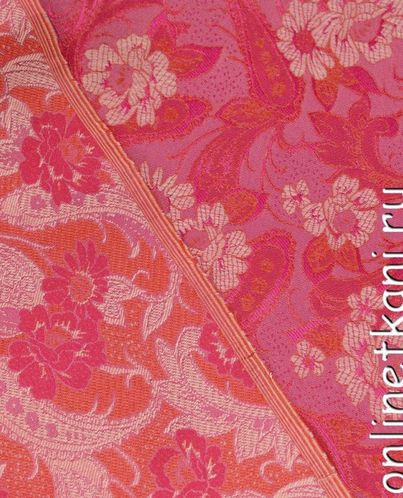 Ткань Китайский шелк  0090 цвет малиновый цветочный картинка 2