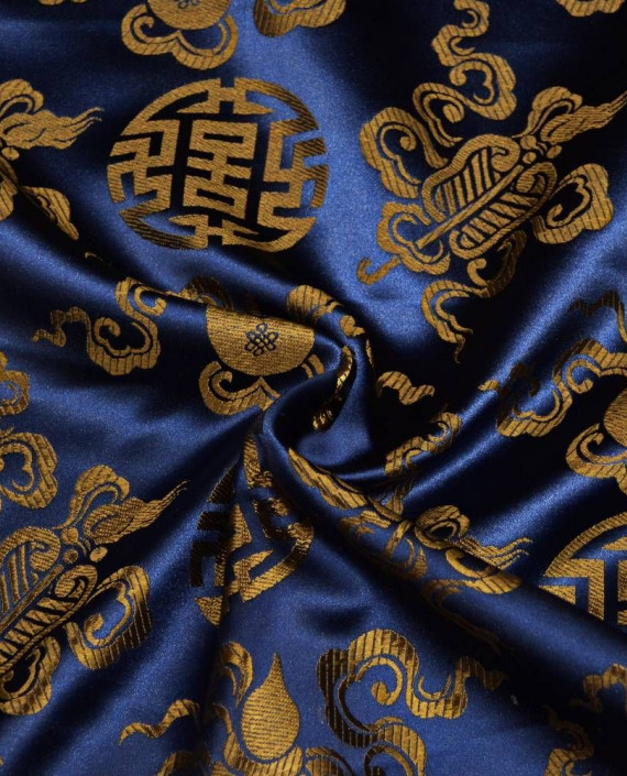 Ткань Китайский Шелк 0126 цвет синий абстрактный картинка