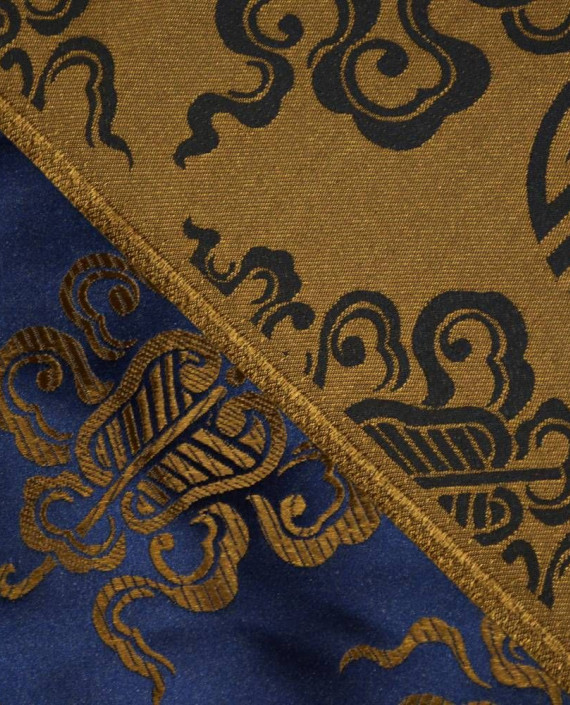 Ткань Китайский Шелк 0126 цвет синий абстрактный картинка 1
