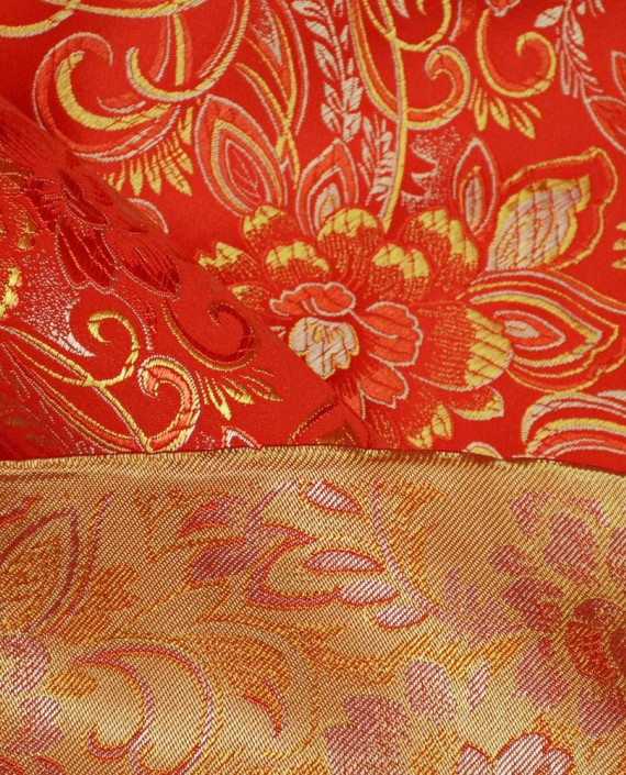 Ткань Китайский Шелк 0128 цвет красный цветочный картинка 1