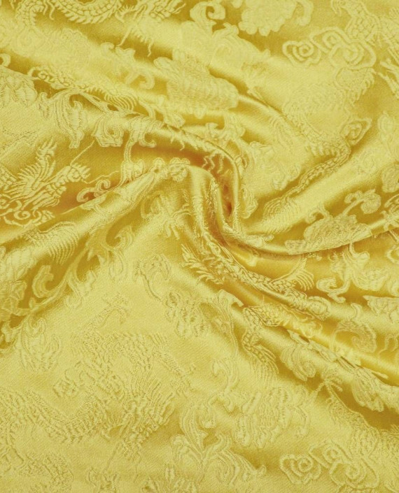 Ткань Китайский Шелк 0129 цвет желтый цветочный картинка