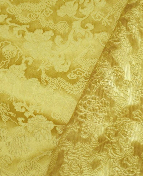 Ткань Китайский Шелк 0129 цвет желтый цветочный картинка 1