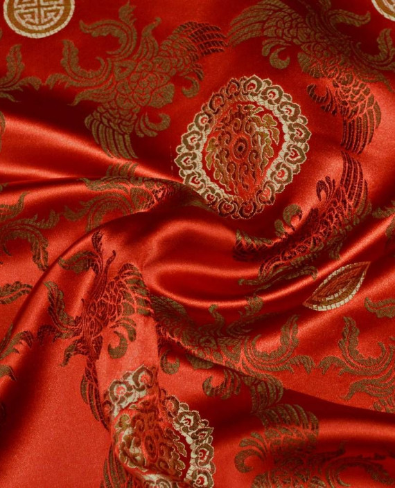 Ткань Китайский Шелк 0131 цвет красный абстрактный картинка