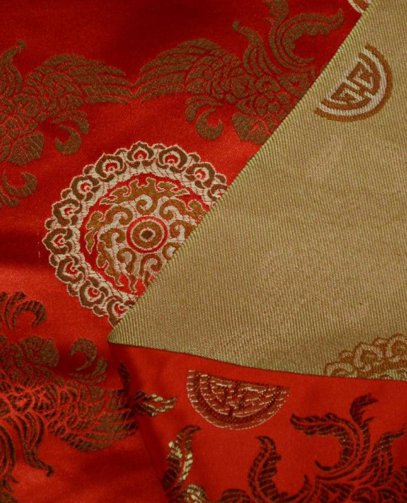 Ткань Китайский Шелк 0131 цвет красный абстрактный картинка 2