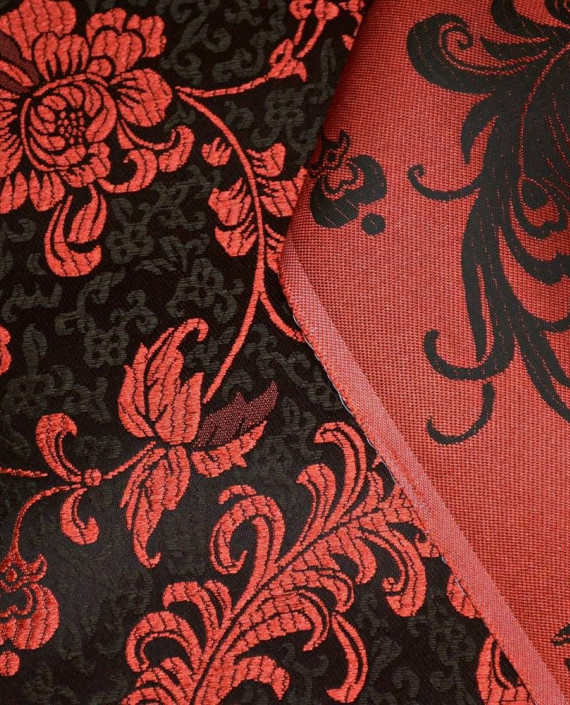 Ткань Китайский Шелк 0135 цвет черный цветочный картинка 1