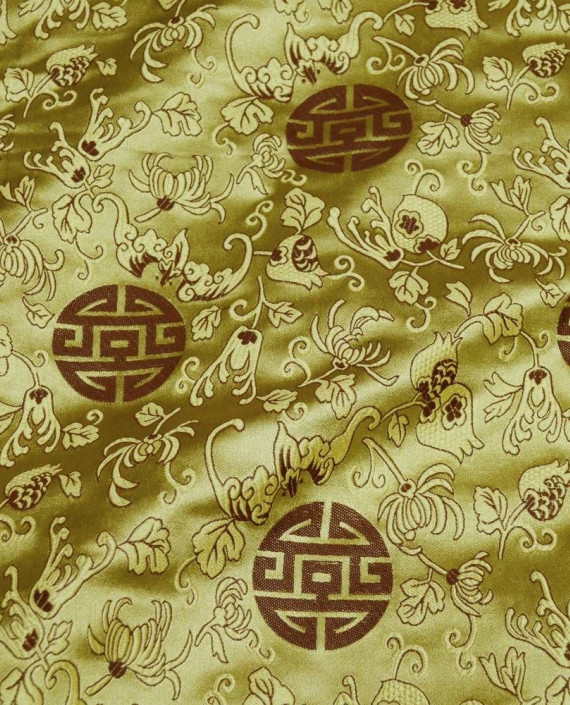 Ткань Китайский Шелк 0138 цвет золотой абстрактный картинка