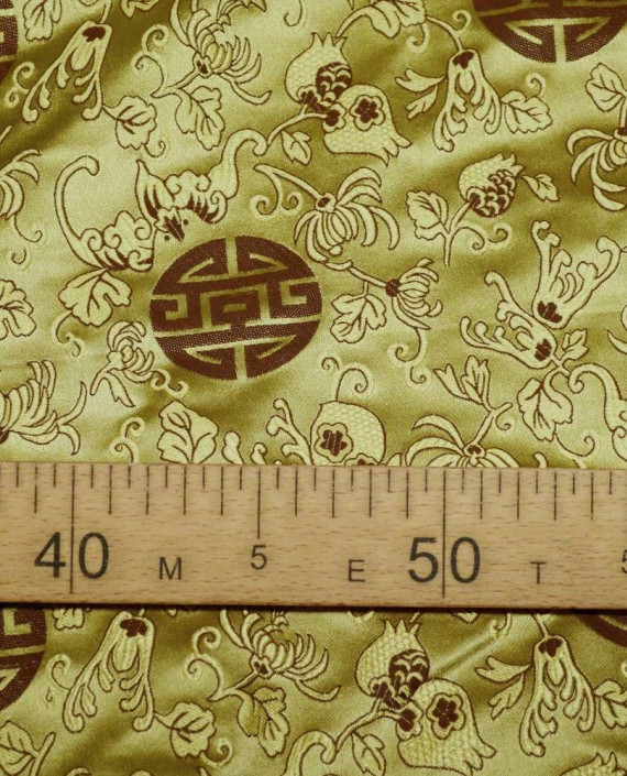 Ткань Китайский Шелк 0138 цвет золотой абстрактный картинка 2