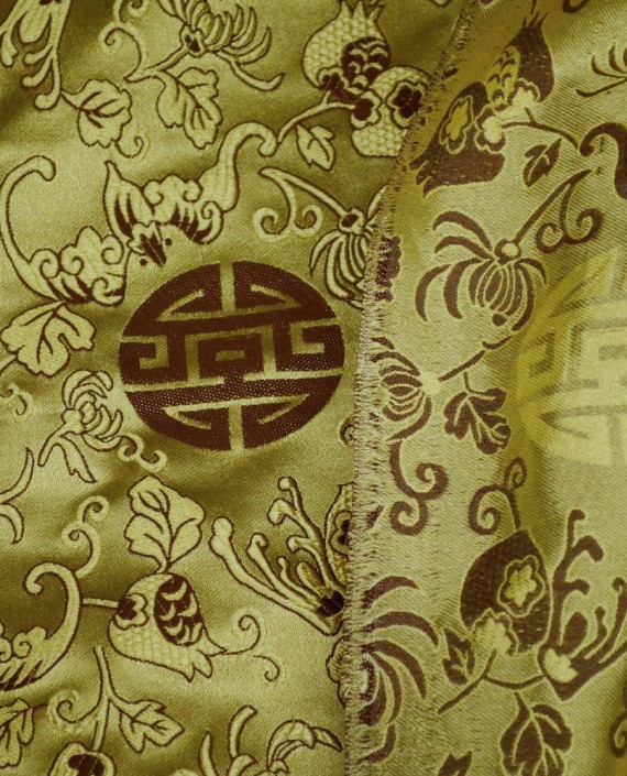 Ткань Китайский Шелк 0138 цвет золотой абстрактный картинка 1
