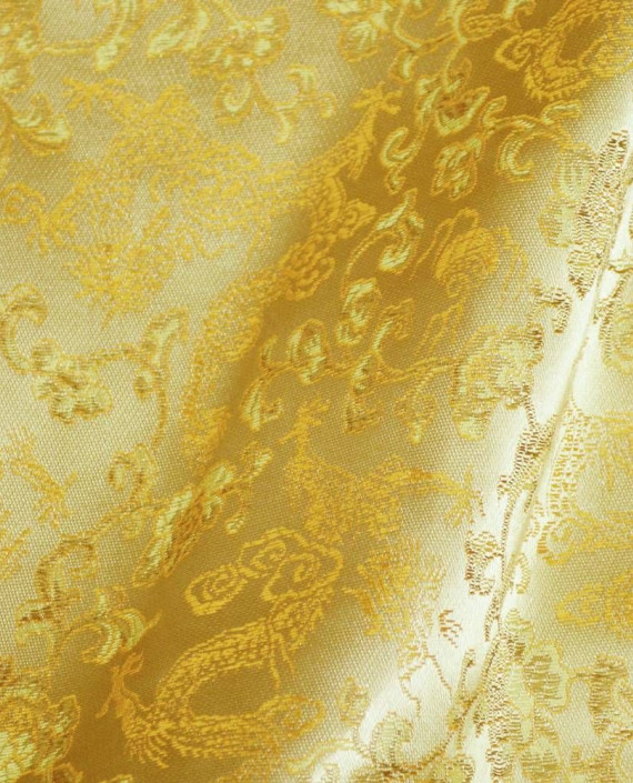 Ткань Китайский Шелк 0139 цвет желтый цветочный картинка